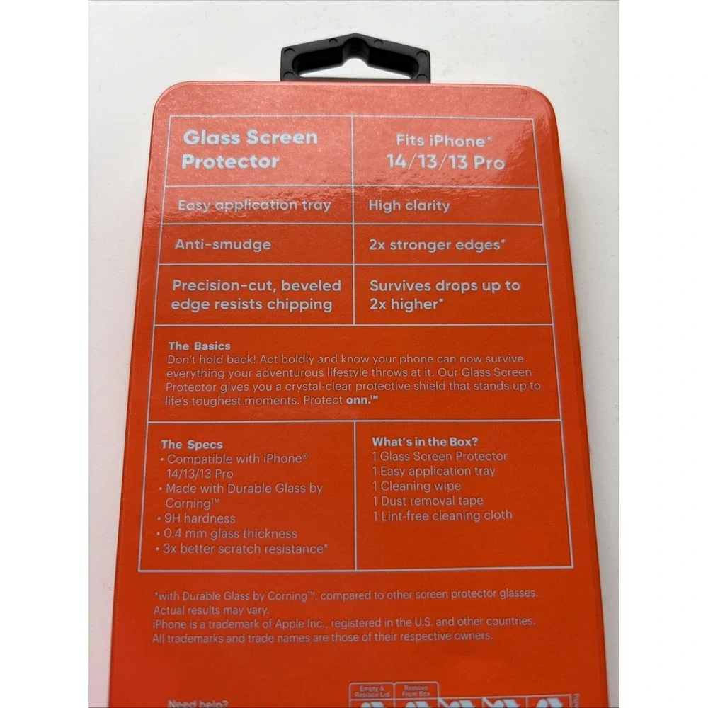 Protect Onn. Glass Screen‎ Protector For Iphone 14/13 13 Pro Open Box NEW
